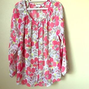 Liz Claiborne 2-Piece Floral Long Sleeve Blouse XL
